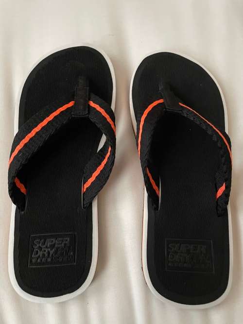 Superdry tri-colour flip flops UK8/9 black