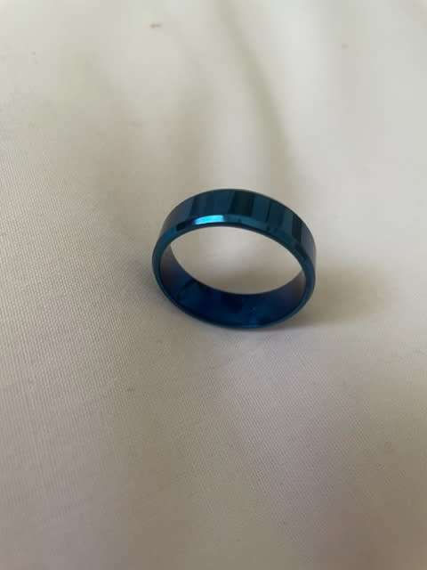 S & C stainless steel ring blue size Z+ 1/2