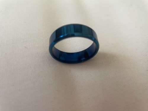 S & C stainless steel ring blue size Z+ 1/2