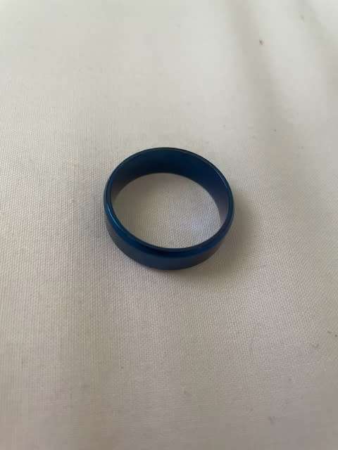 S & C stainless steel ring blue size Z+ 1/2