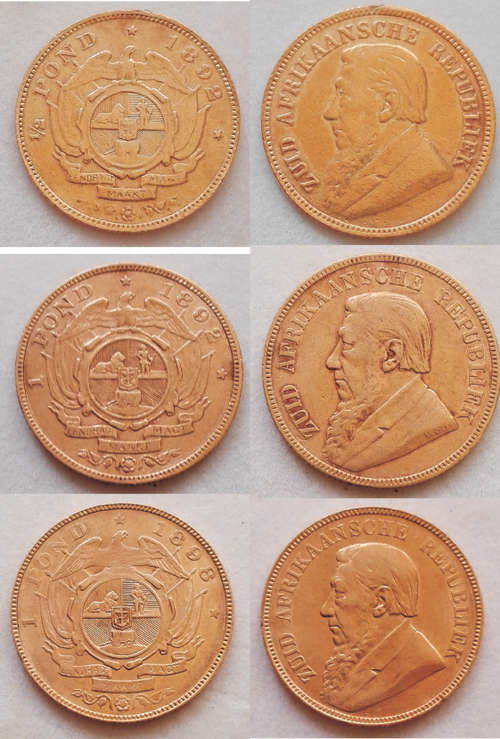 1892 D/S Half Pond, 1892 D/S Pond, 1898 Pond, 1892 2.5 Shilling