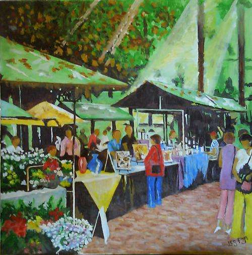 Autumn Market by South African Artist Les Foyn