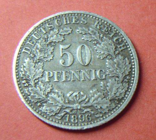 Very Scarce 1896 (A) GERMAN EMPIRE  50 PFENNIG