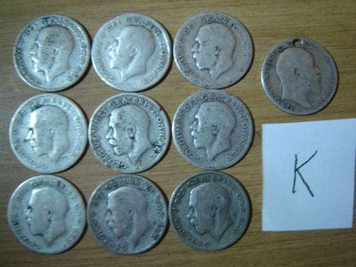 10 x GB 6p Silver Coins