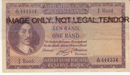 1962 R1 G Rissik 1st issue A/E in EF grade No A/59 444334