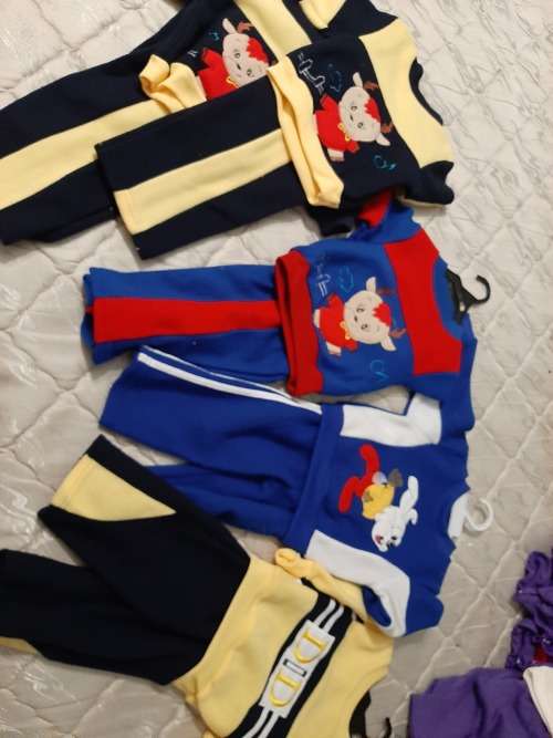 Set of 5 fleecy boy baby winter pyjamas for sale