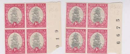 1933-48  Unio0n 1d  Blocks x 4 with plate no`s SACC 56