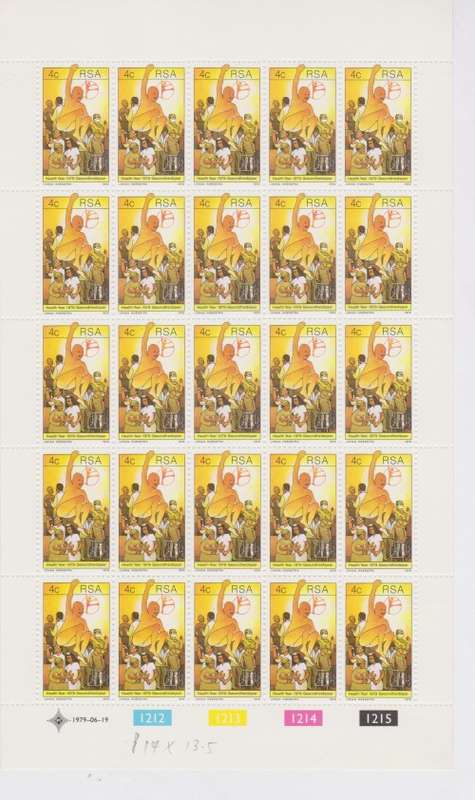 1979 RSA Health Year Full sheet of 25 MNH SACC 467