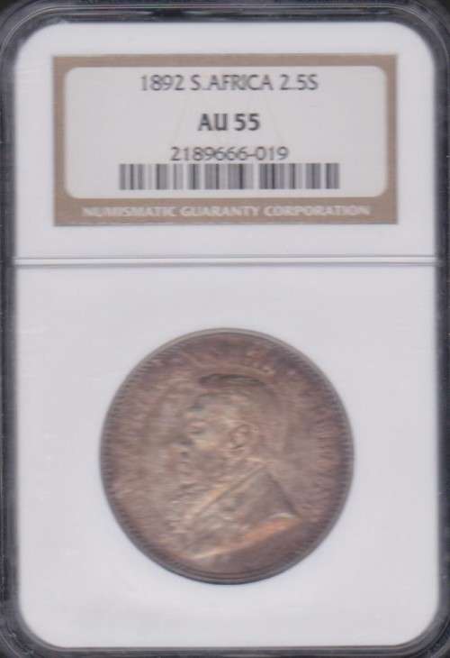 1892 ZAR Half crown NGC AU 55 ### RARE COIN ###