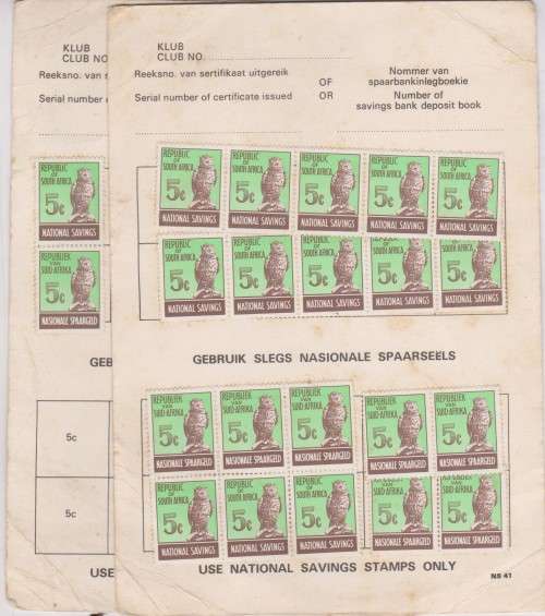 1973 RSA 5c x 22 National Savings stamps  as per scan