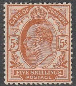 1902 COGH 5 shillings MLH SACC 73 VERY RARE CV R3500