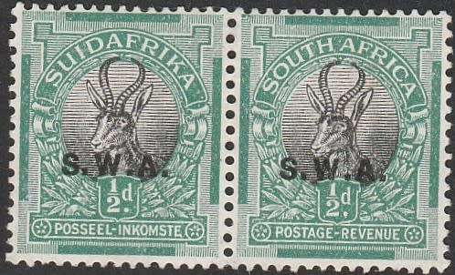 19*30 SWA rotograve issue of S A  1/2d MLH pair SACC 93