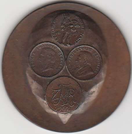 1970 THE TRANSVAAL NUMISMAT IC SOCIETY $NATIONAL CONVENTION BRONZE MEDAL  in S A MINT box