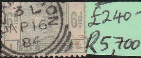1883 ENGLAND 6d purple used SG 194 CV R5700