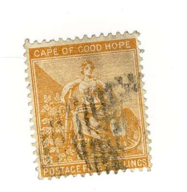 5s Orange Sacc 49 Cape of Good Hope 1884 - 1890
