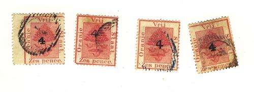 Set of 4 Sacc 6 - 9 Orange Free State 1877