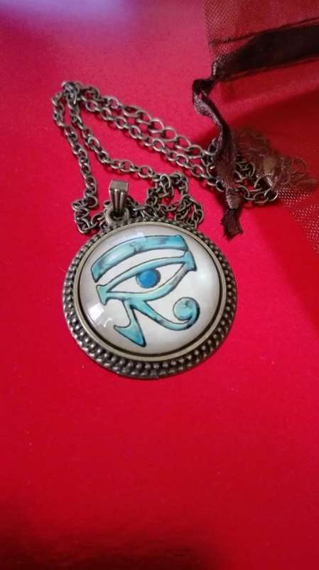 Ancient Eye of Horus Necklace - antique esoteric magic pendant - Egypt