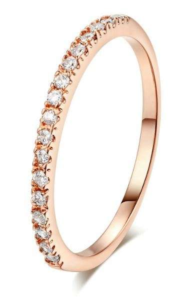 *** BARGAIN BUY *** Top Quality Classical Wedding Ring Rose Gold Plated Austrian Crystals