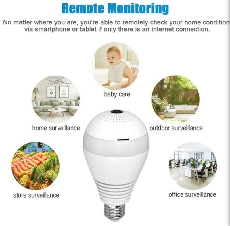 3D Lamp Panoramic Wifi 1080P Camera