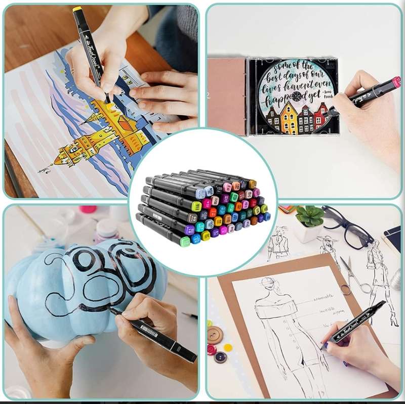 Dual Tips Art Markers with Carry Bag