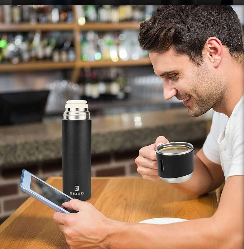 Double Wall Stainless Steel Vacuum Flask Set
