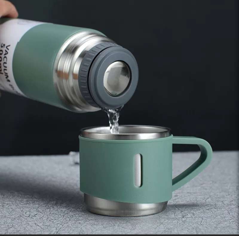 Double Wall Stainless Steel Vacuum Flask Set