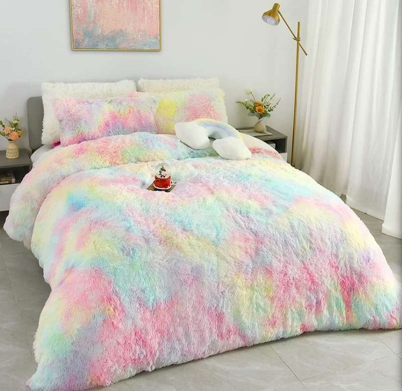 5 Piece Fluffy Tie Dye Comforter
