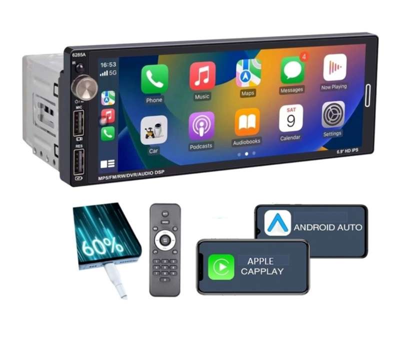 6.9 inch 1080p built in Carplay Android Auto MP5 Radio Touch screen Single Din 6.9 inch 1080p built