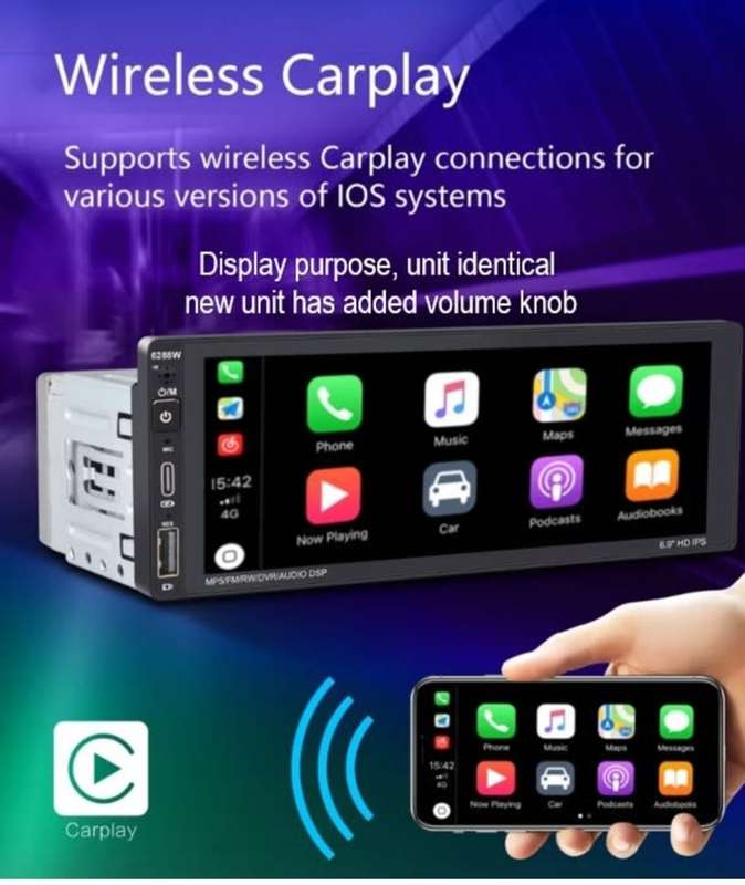 6.9 inch 1080p built in Carplay Android Auto MP5 Radio Touch screen Single Din 6.9 inch 1080p built