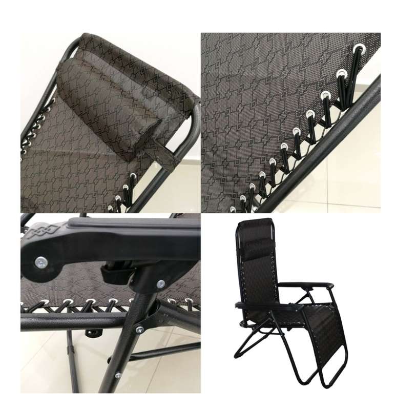 2 in 1 Zero Gravity Folding Recliner & Deck Chair with Removable Headrest