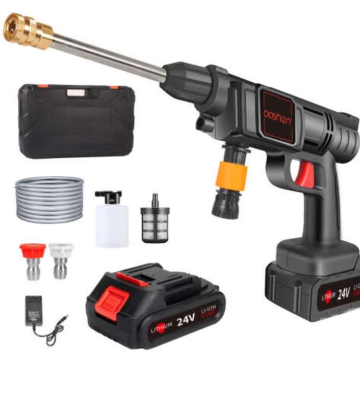 Cordless Rechargeable High Pressure Water Gun with Accessories