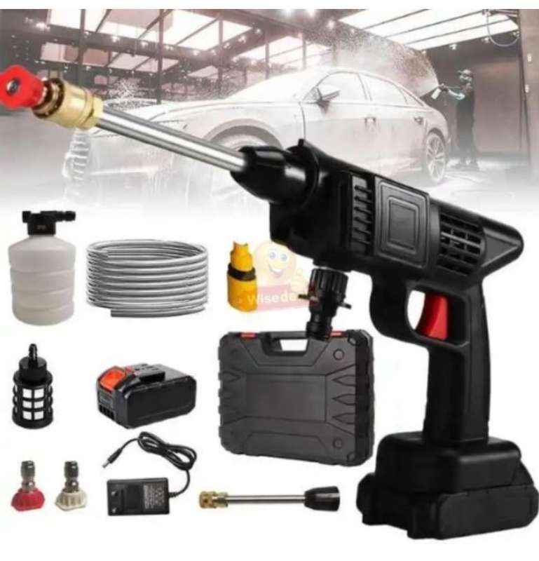 Cordless Rechargeable High Pressure Water Gun with Accessories