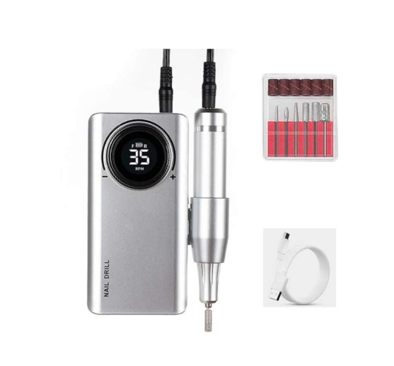 Silver Rechargeable, Portable Nail Drill Machine