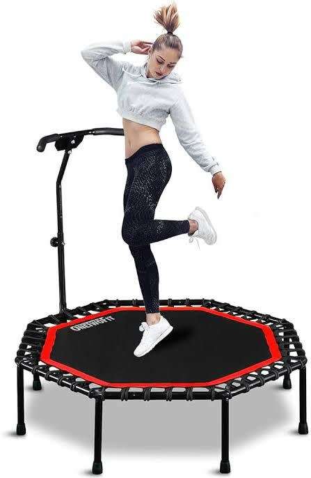 Fitness Trampoline/Rebounder with Adjustable Handle