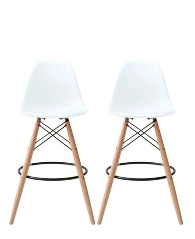 Set of 2 Modern Armless Counter / Bar Chairs