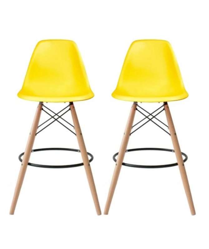 Set of 2 Modern Armless Counter / Bar Chairs