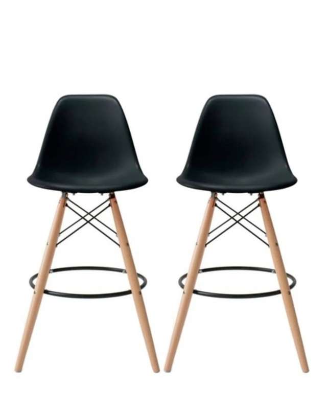 Set of 2 Modern Armless Counter / Bar Chairs