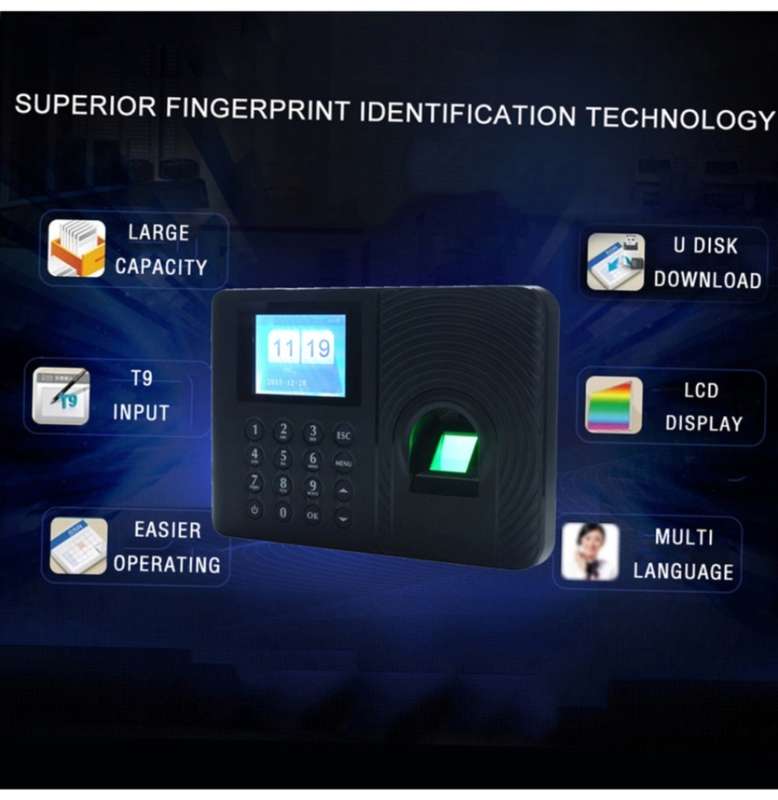 Fingerprint Time Attendance Machine Black