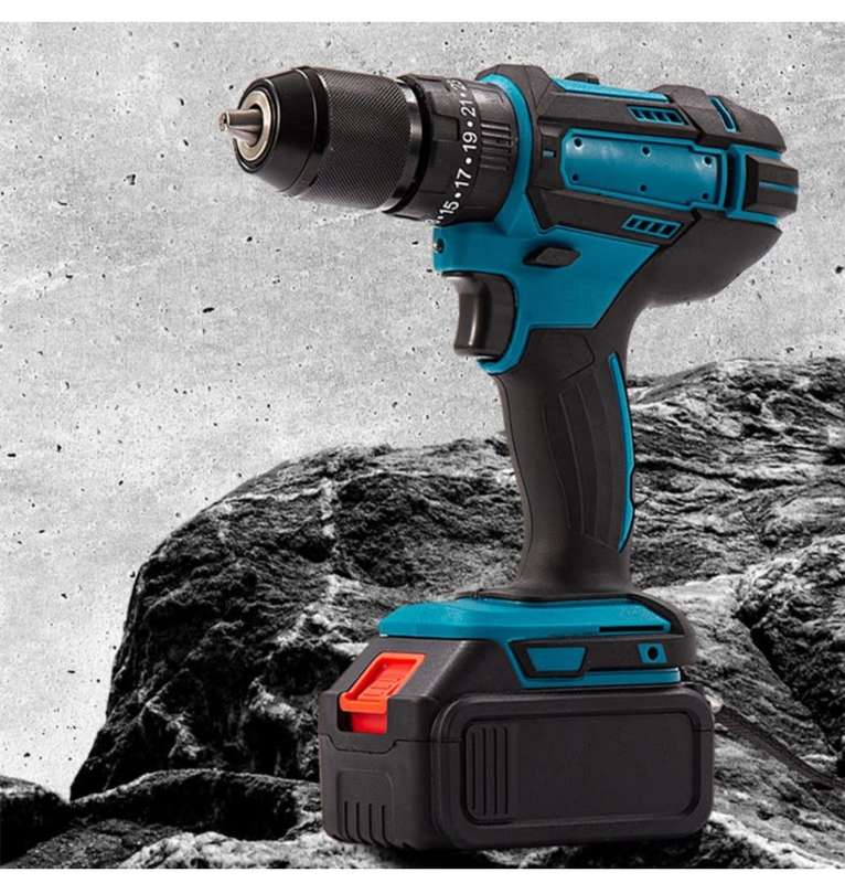 25V electric drill tool set rechargeable with soft handle electric drill impact drill with tool box