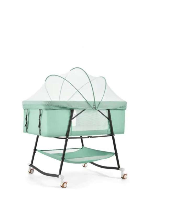 Perfect comfortable baby bed, toddler baby cradle swinging crib (Green)