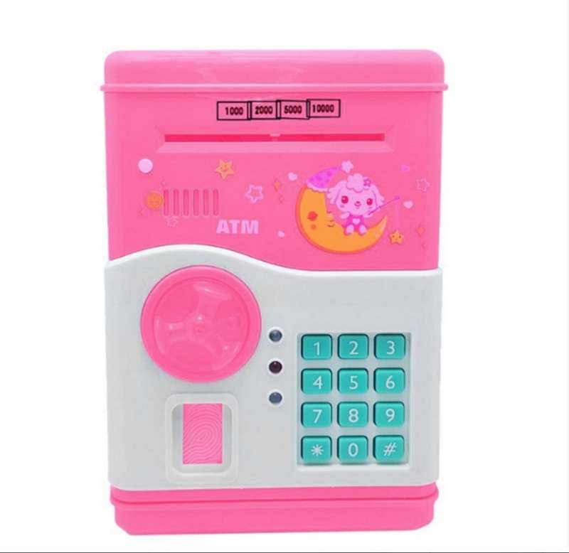 Kids ATM Piggy Bank with Password & Fingerprint Scanner