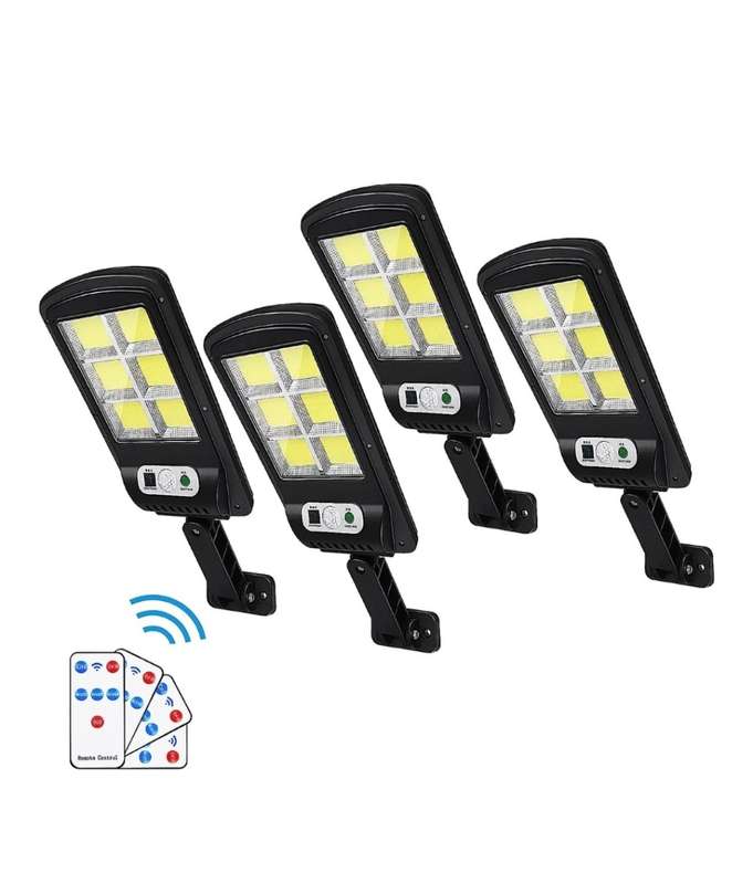 4 x Solar Street Lights Outdoor Remote Control Solar Parking Lot Lights