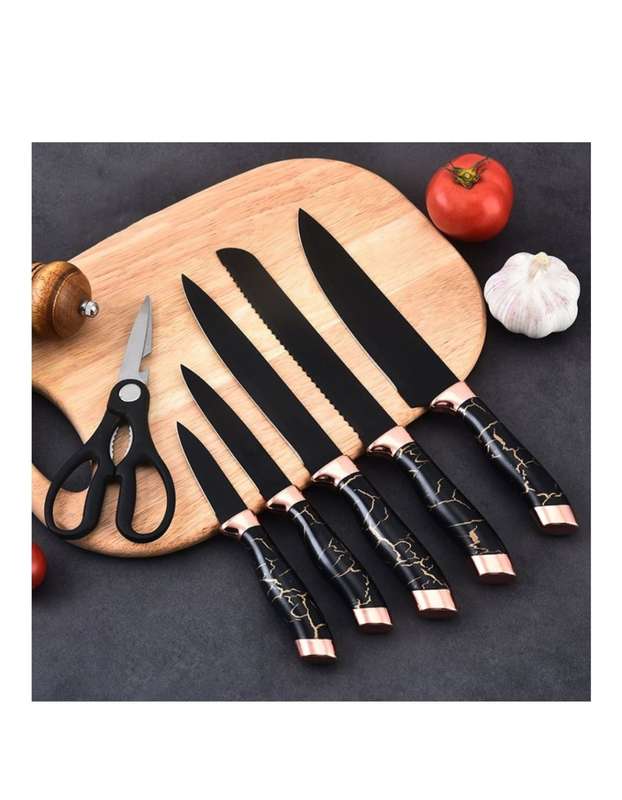 Non-Stick Coated 7 Pieces Knife Set For Home & Kitchen