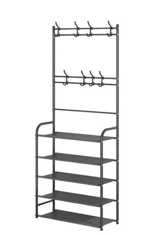 5-Layer Shoe Rack Organizer With Hat Hanger
