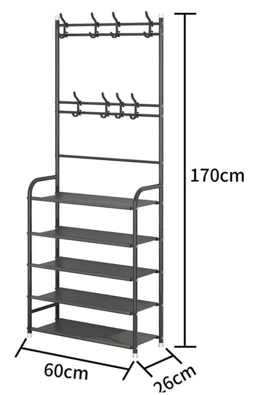 5-Layer Shoe Rack Organizer With Hat Hanger