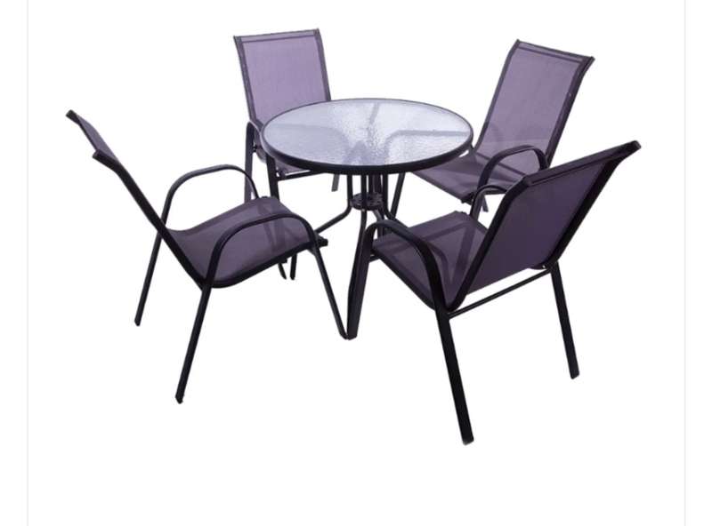 Luxurious 4-Seater Patio Furniture Set - 5-Piece Outdoor Table & Chairs Set