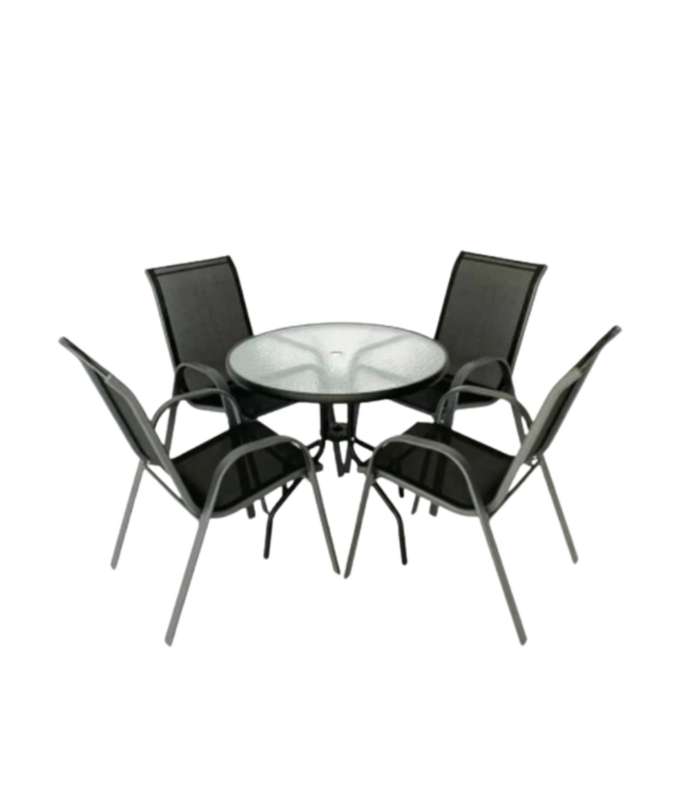 Luxurious 4-Seater Patio Furniture Set - 5-Piece Outdoor Table & Chairs Set
