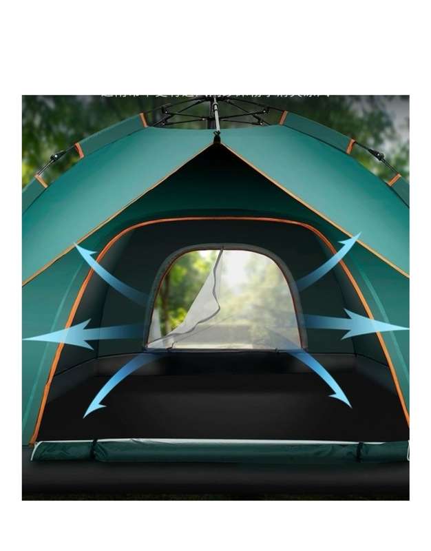 3 Person Dome Tent Camping Tent with Easy Setup-Green