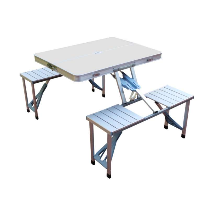 Folding Picnic Table Camping Table Portable Aluminum Alloy Folding Table Stool Set Portable Integrat