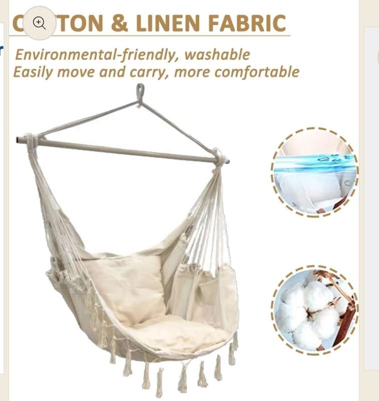 Indoor and Outdoor Removable Support Rod Hammock Chair Swing